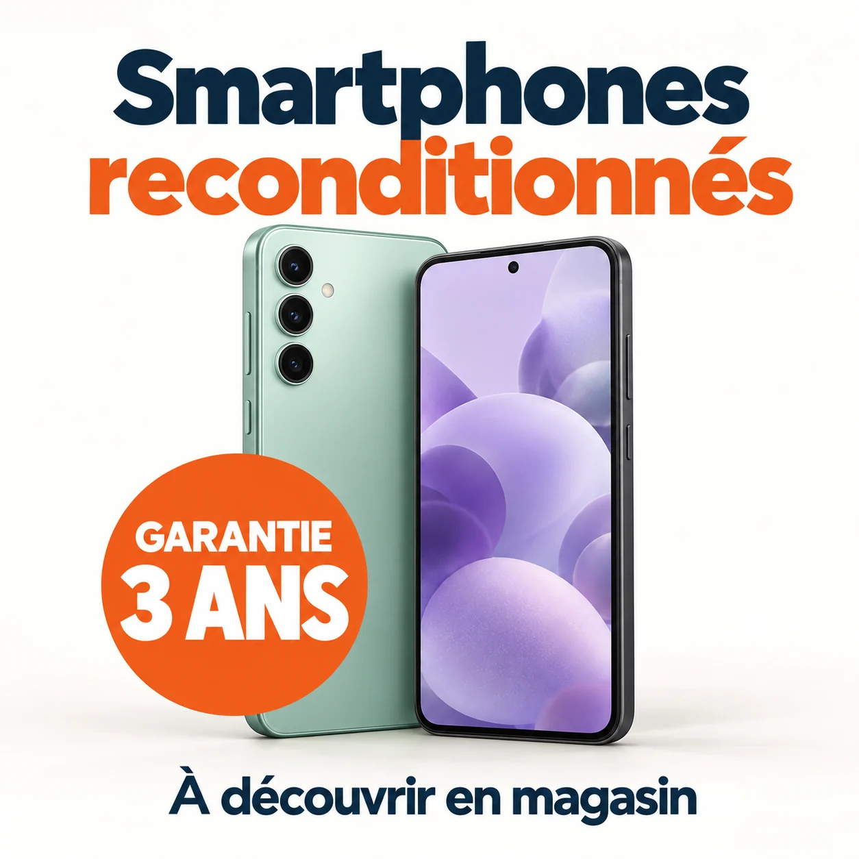 Smartphones reconditionnés RECO : garantie 3 ans, à découvrir en magasin
